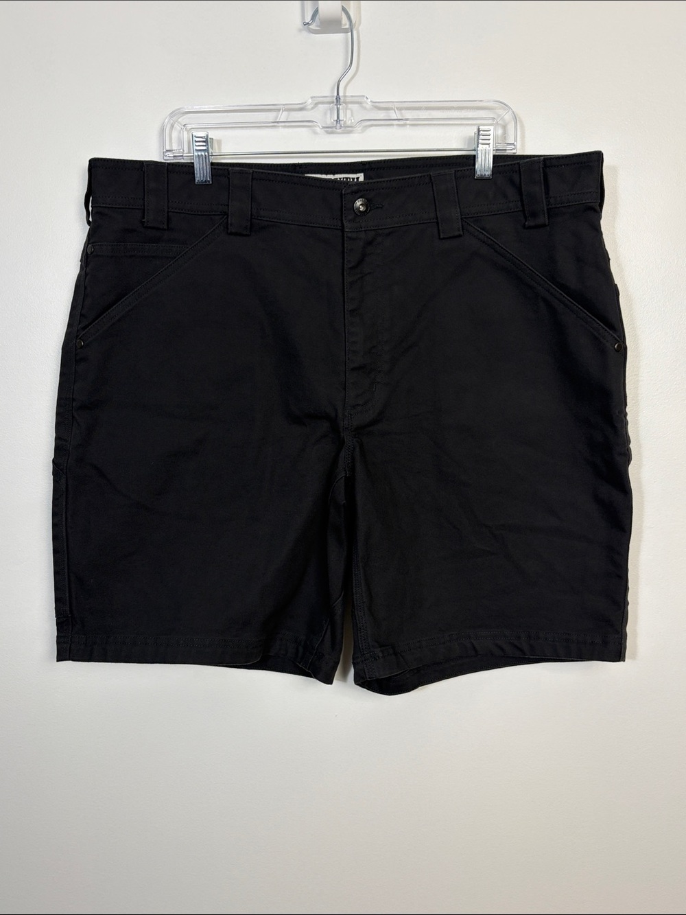 Duluth Trading Co Flex Fire Hose Black Canvas Standard Fit Shorts Men’s Size 40